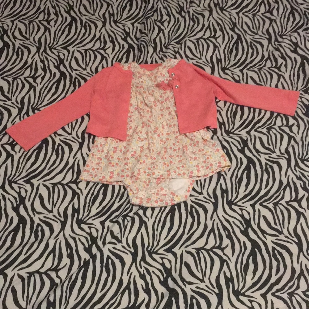 Babygirl floral dress and long sleeve cover